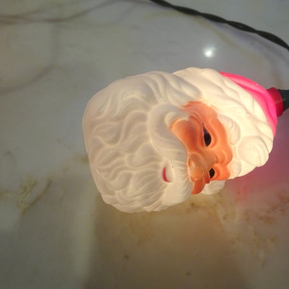 Vintage 90s Santa Claus Blow Mold String Lights Nostalgic Retro Christmas Decor - Picture 3 of 8